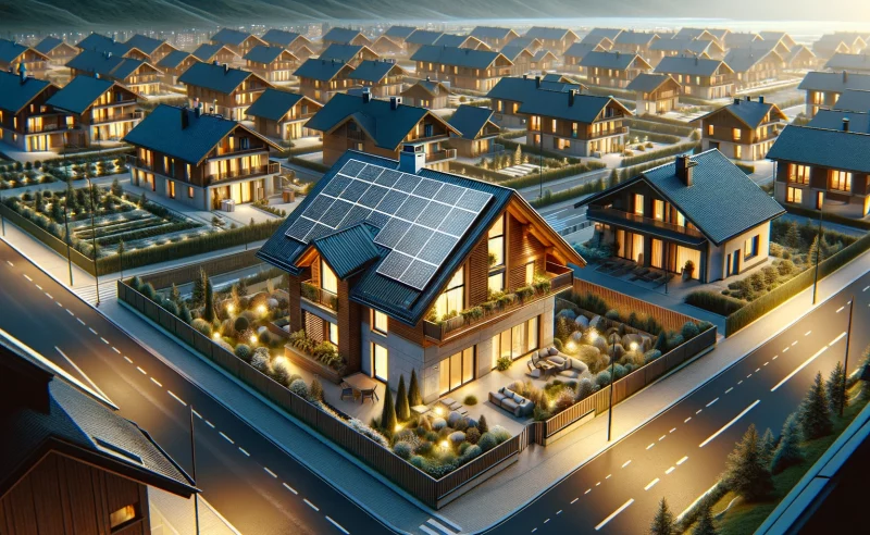 urbanizacion con panel solar