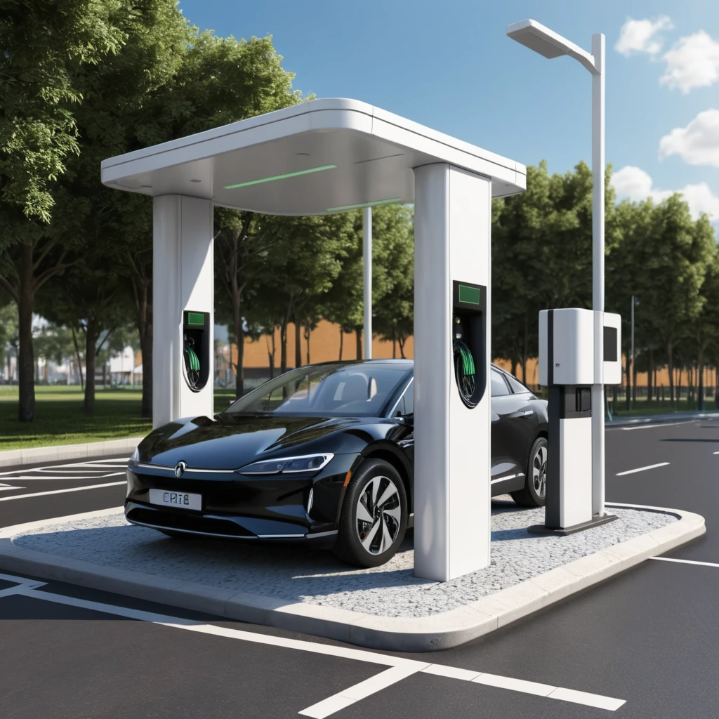 terreno con cargadores de coches electricos